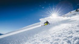 Go Big: Skier hitting a steep vertical at Big Sky Resort