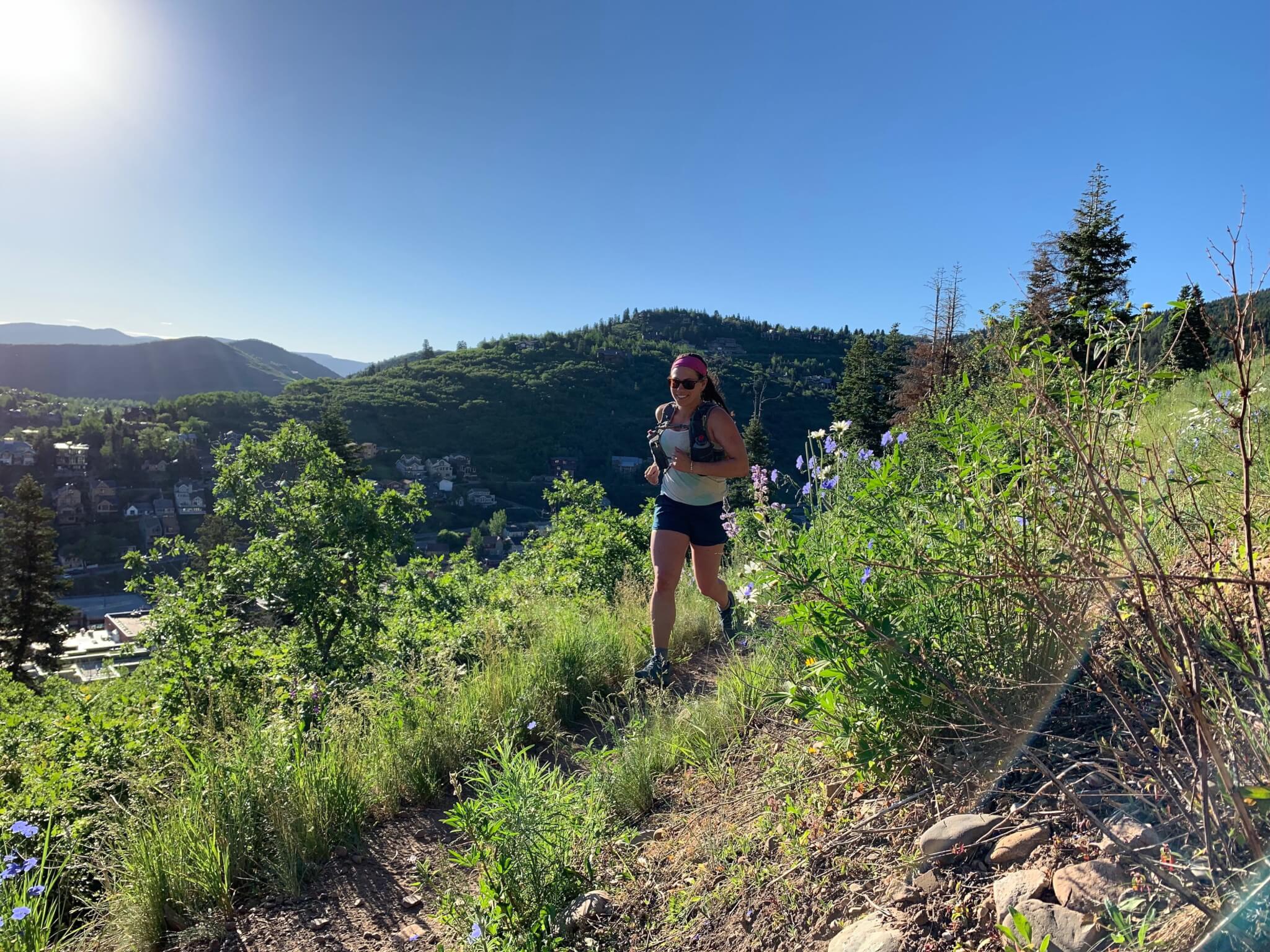 Chelsea Gallant doing a trail run