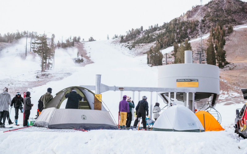 Camping out at Mammoth to score first chair on opening day