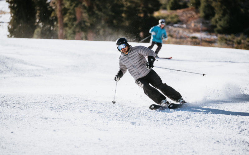 Skiers enjoying opening day at Mammoth Mountain for the 19/20 season