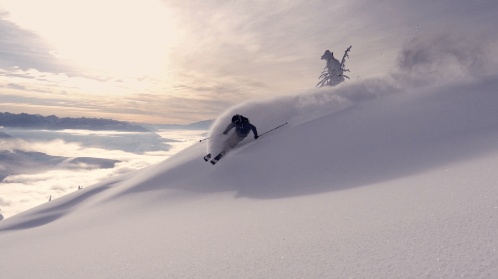 Skier above the clouds