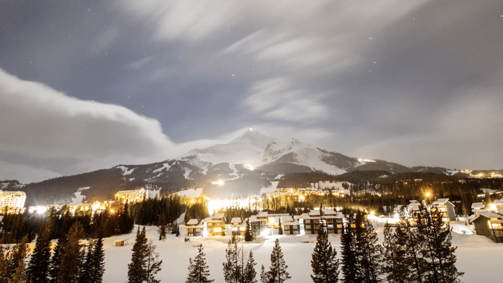 Scenic view of Big Sky at night
