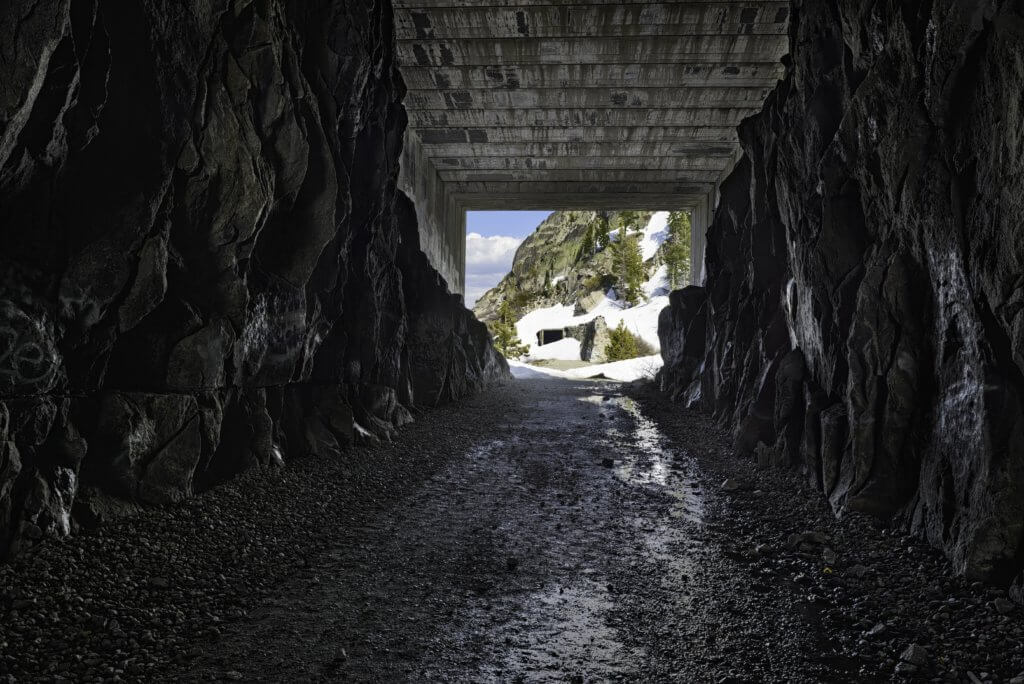 Inside the Donner Pass Tunnels near Truckee, CA