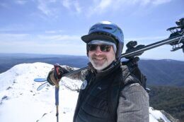 Nick taking a ski break at Mt Buller.