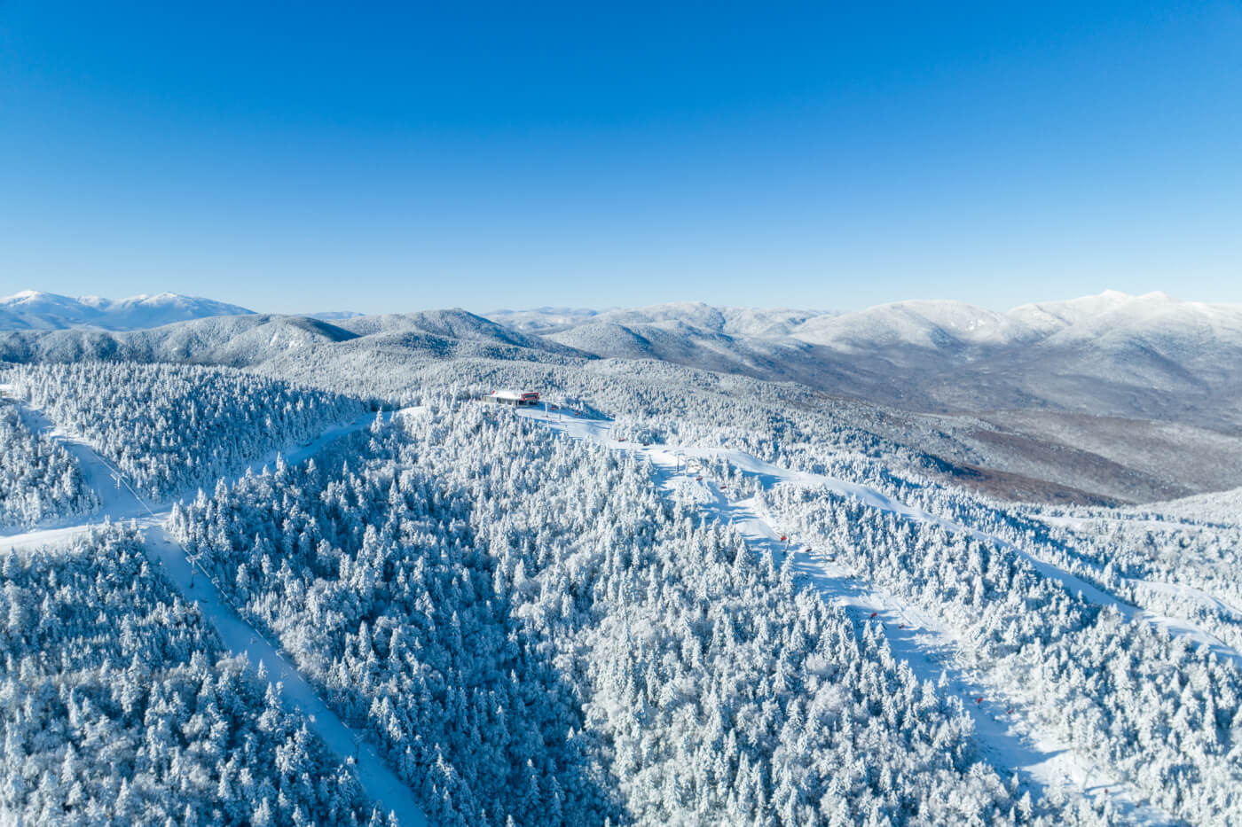 Scenic aerial view of Sunday River, the perfect place for a selfie.