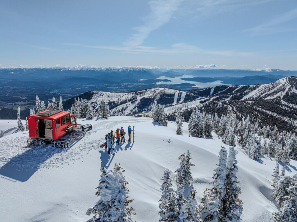 Backcountry guided cat ski tour at Schweitzer.