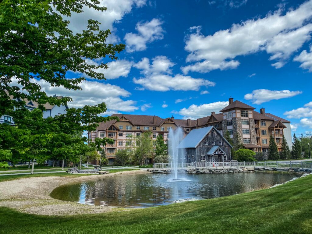 Mountain lodge in summer