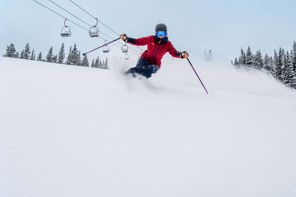 Woman skiing at Copper Mountain
