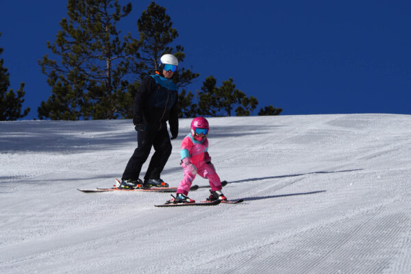 Young girl learning to ski at Eldora